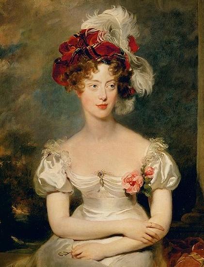 Sir Thomas Lawrence Portrait of Princess Caroline Ferdinande of Bourbon oil painting image